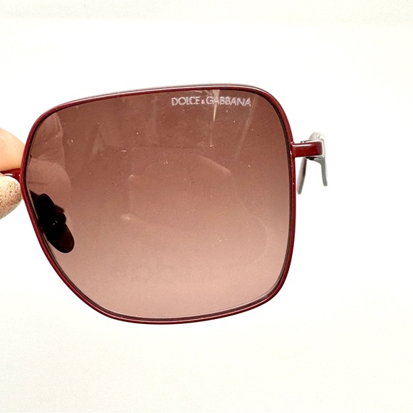 DOLCE & GABBANA Lace Square Sunglasses 57mm In Bordeaux